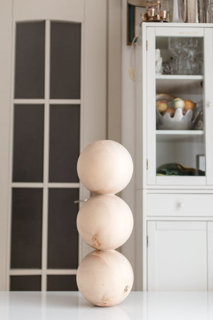 Holztisch- & Couchtischbein mit Dreikugel-Detail – Handgefertigtes Design, H612 mm