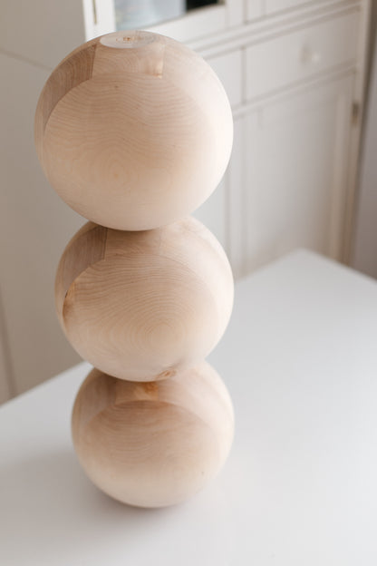 Holztisch- & Couchtischbein mit Dreikugel-Detail – Handgefertigtes Design, H612 mm
