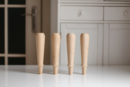 Möbelbeine aus Holz – Klassisches Design, handgefertigt, H225 mm