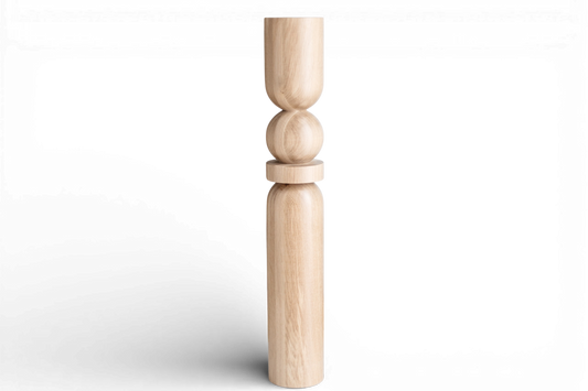 Holztisch- & Kücheninselbein mit Kugel in der Mitte – Handgefertigtes Design, H900 mm
