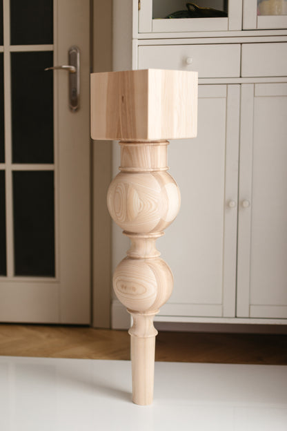 Holz-Frühstücksbar- & Tischstützbein – handgemachtes Möbelgestell, H890 mm