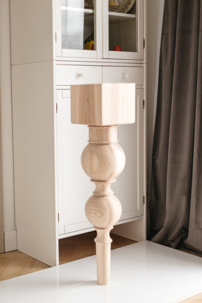Holz-Frühstücksbar- & Tischstützbein – handgemachtes Möbelgestell, H890 mm