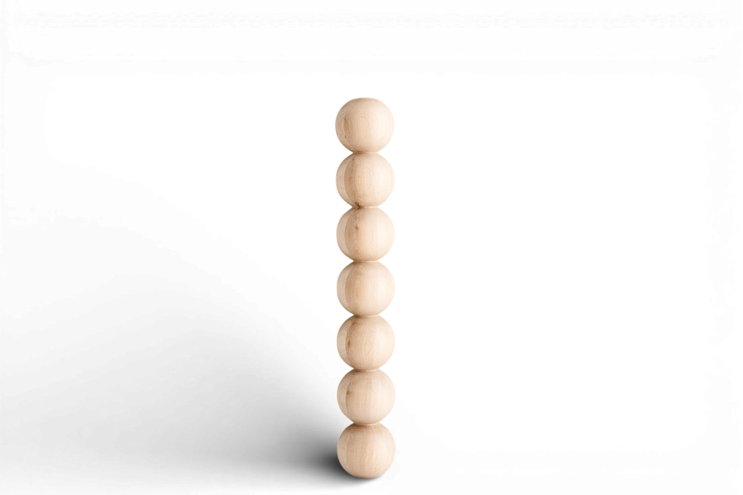 Tisch- und Bartischbein aus Holz mit sieben Kugeln – handgefertigtes Design, H574 mm