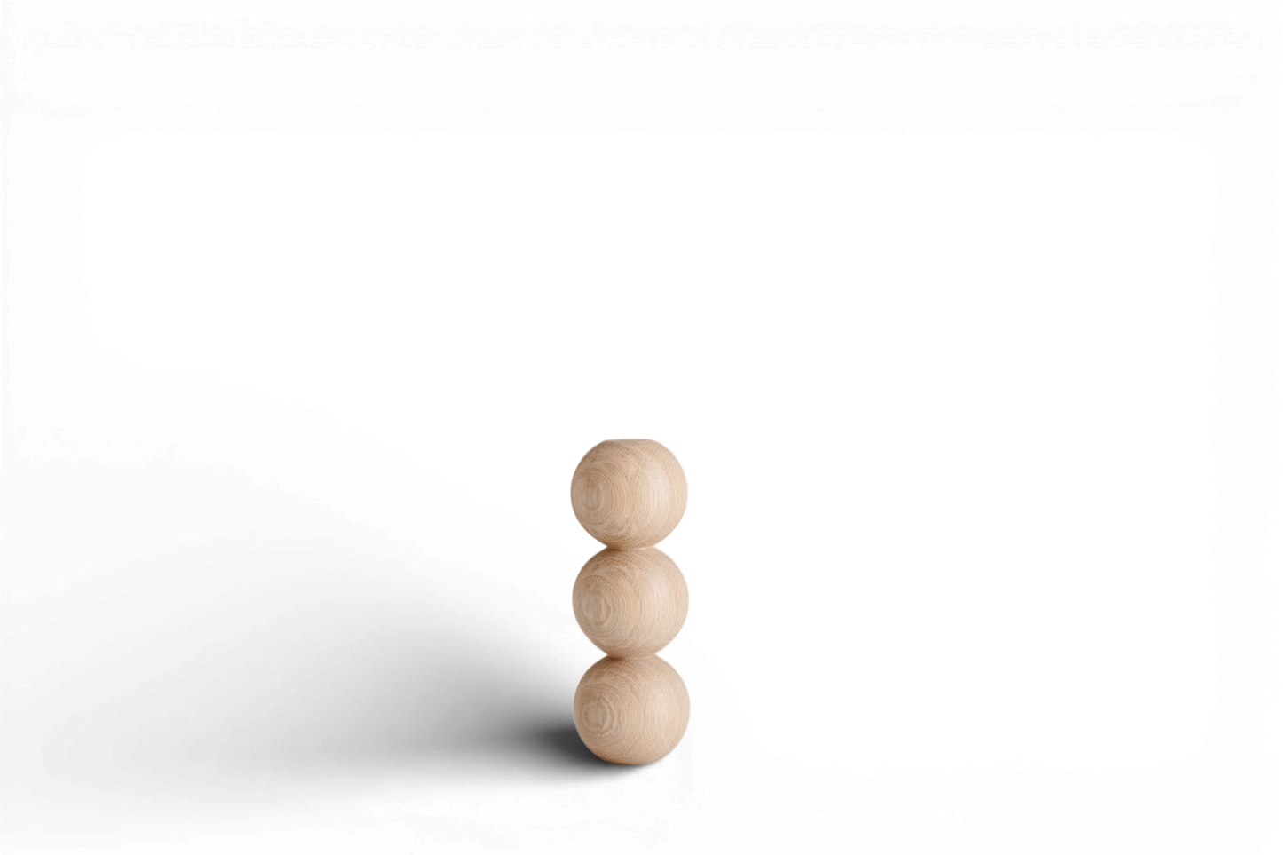 Round Turned Wooden Furniture Leg with Triple Sphere Detail – Handmade, H244 mm