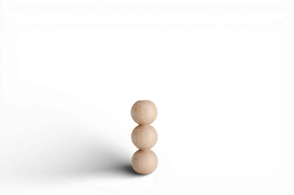 Round Turned Wooden Furniture Leg with Triple Sphere Detail – Handmade, H244 mm