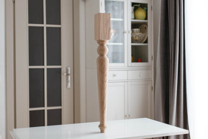 Wooden Table Support Leg – Handmade Furniture Base, H840 mm