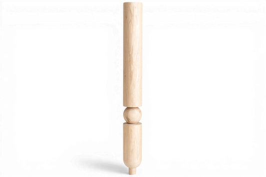 Gedrechseltes Tischbein aus Holz – abgerundete Kugel, 1000 mm