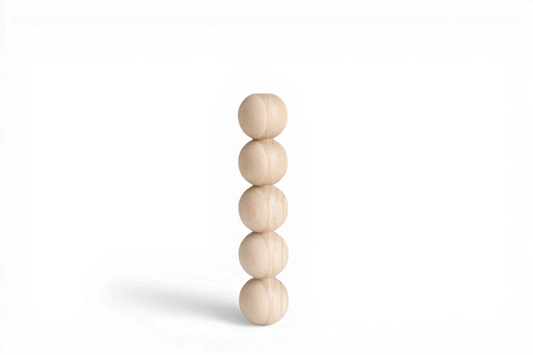 Holztischbein – Fünf Kugeldrechsel-Design, 409 mm