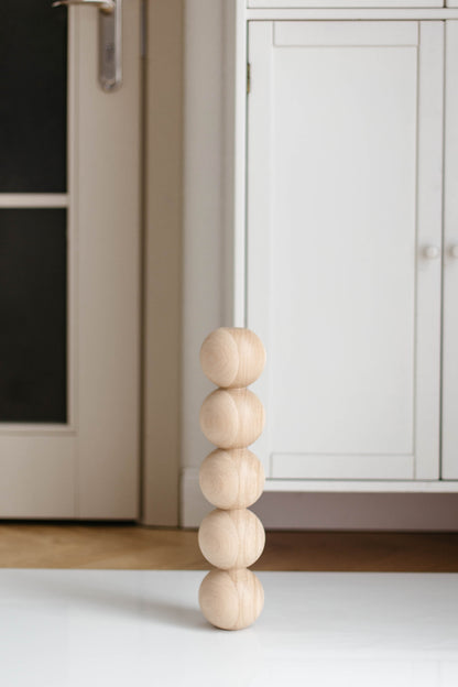 Holztischbein – Fünf Kugeldrechsel-Design, 409 mm