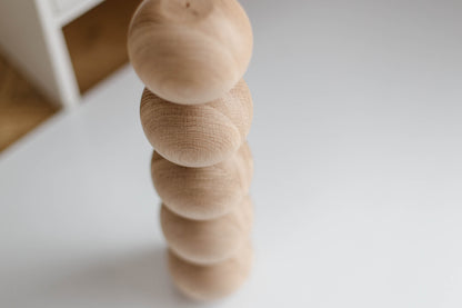 Holztischbein – Fünf Kugeldrechsel-Design, 409 mm