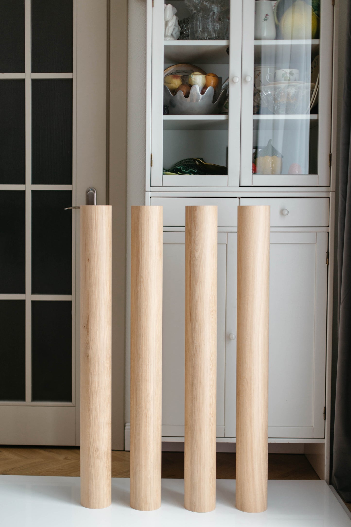 Möbelbeine aus Massivholz – handgefertigte gerade Tischbeine, 4er-Set, H900 mm