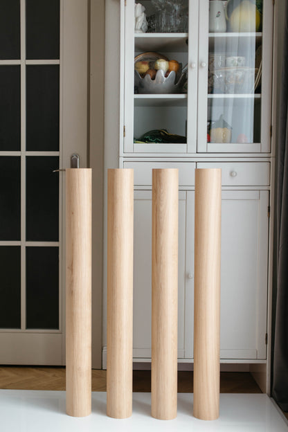 Möbelbeine aus Massivholz – handgefertigte gerade Tischbeine, 4er-Set, H900 mm