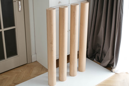 Möbelbeine aus Massivholz – handgefertigte gerade Tischbeine, 4er-Set, H900 mm