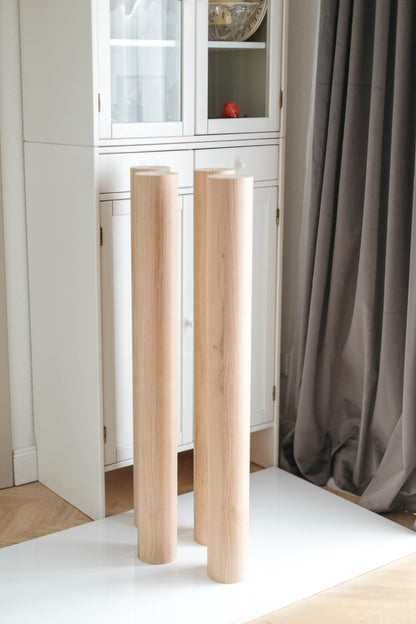Rundes Möbelbein aus Holz – Gerades Tisch- und Barbein, H730 mm