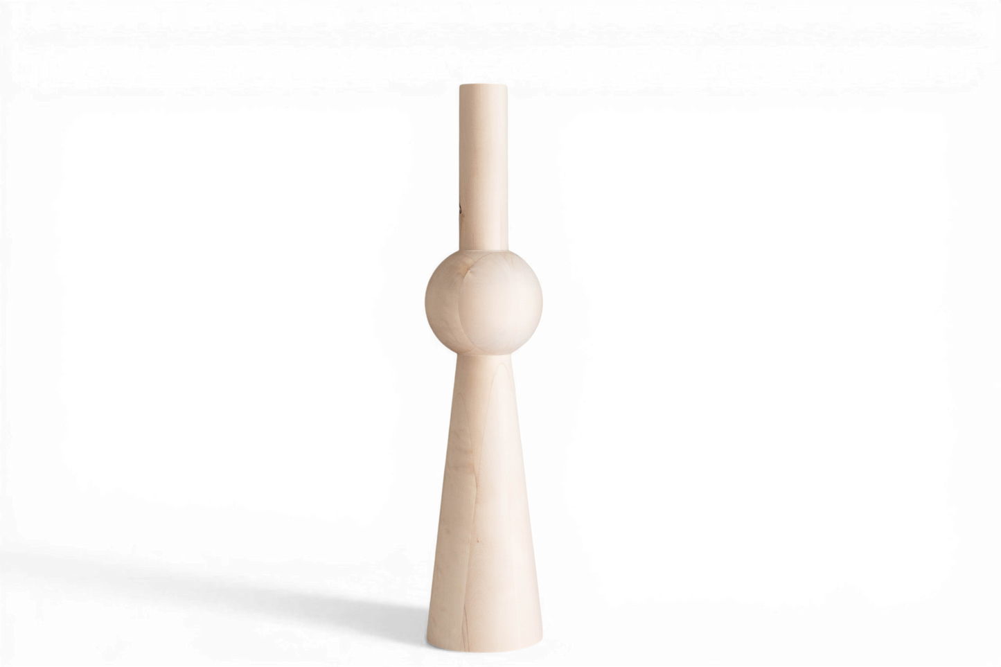 Tischbein & Kücheninselschrankfuß aus Holz mit mittiger Kugel – Handgefertigt, H943 mm