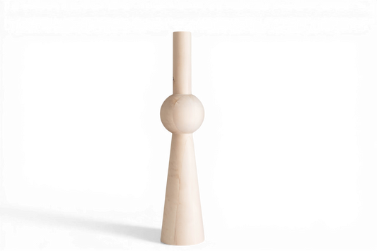 Tischbein & Kücheninselschrankfuß aus Holz mit mittiger Kugel – Handgefertigt, H943 mm