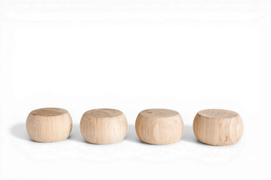 Möbelfüße aus Holz, 4er-Set – unlackierte Sofafüße, H50 mm