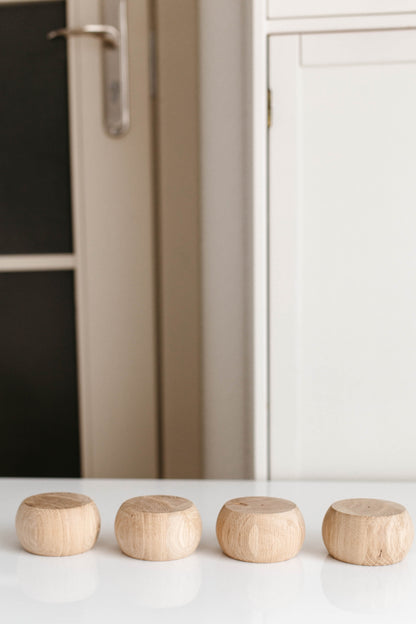 Möbelfüße aus Holz, 4er-Set – unlackierte Sofafüße, H50 mm