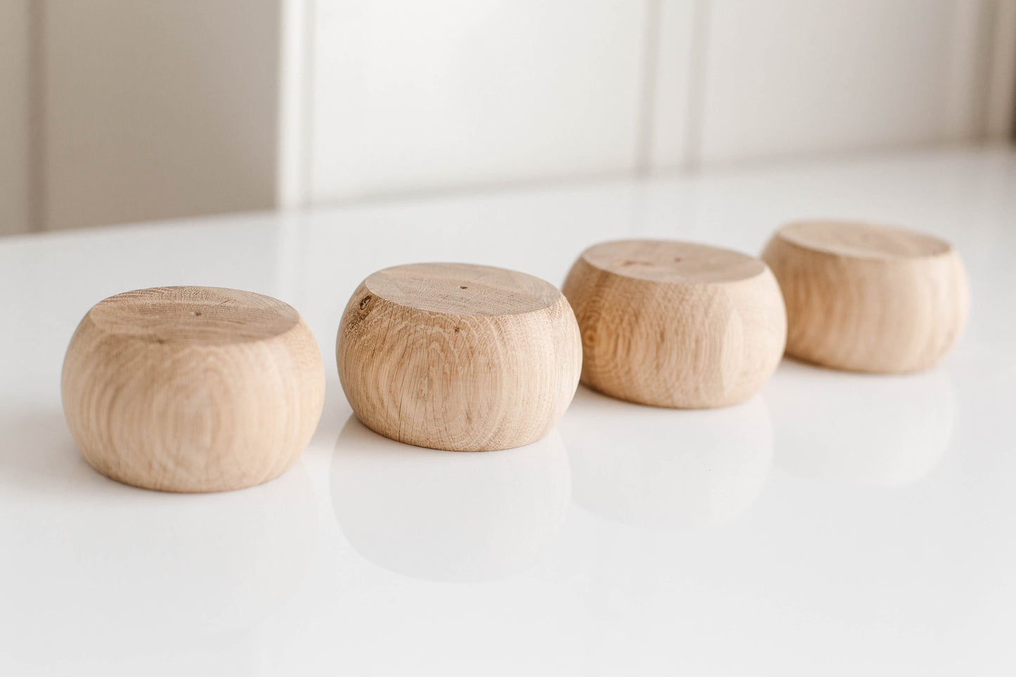 Möbelfüße aus Holz, 4er-Set – unlackierte Sofafüße, H50 mm