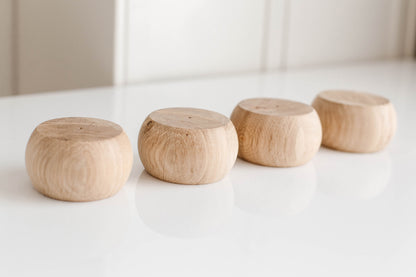 Möbelfüße aus Holz, 4er-Set – unlackierte Sofafüße, H50 mm