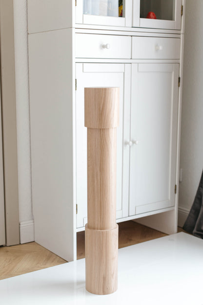 Tisch- & Barfuß aus Holz – Drechseldesign, H775 mm