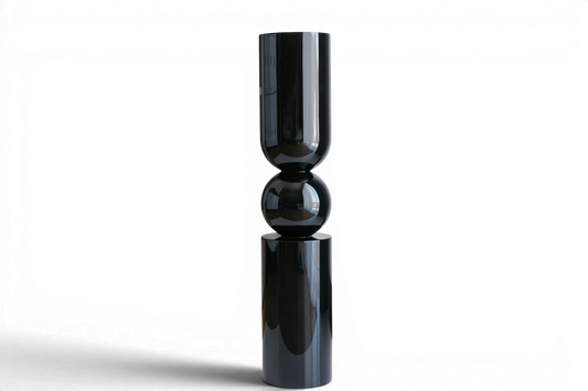 Black Gloss Birch Wood Furniture Leg for Kitchen Island – RAL9005, H690 mm