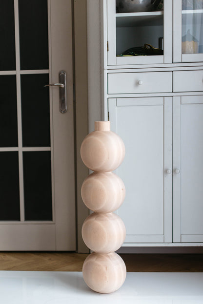 Möbelbein aus Holz mit vier Kugeln – gedrechseltes Design, H770 mm