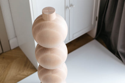 Möbelbein aus Holz mit vier Kugeln – gedrechseltes Design, H770 mm