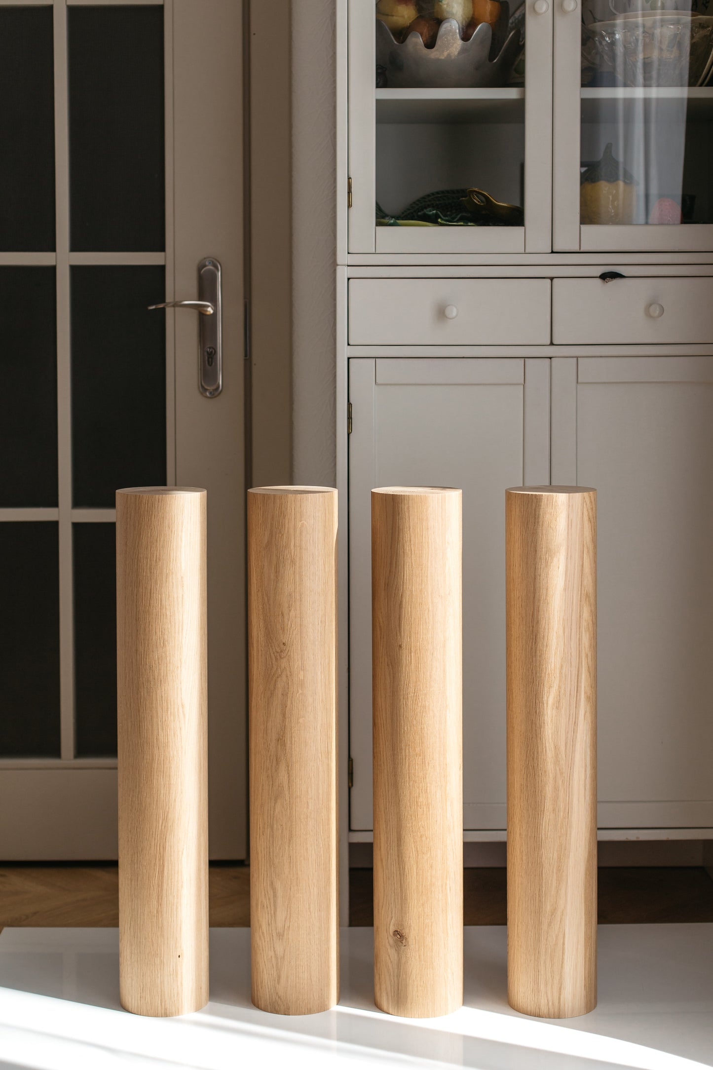Solid Wood Furniture Legs – Handmade Straight Table Legs, Set of 4, H710 mm