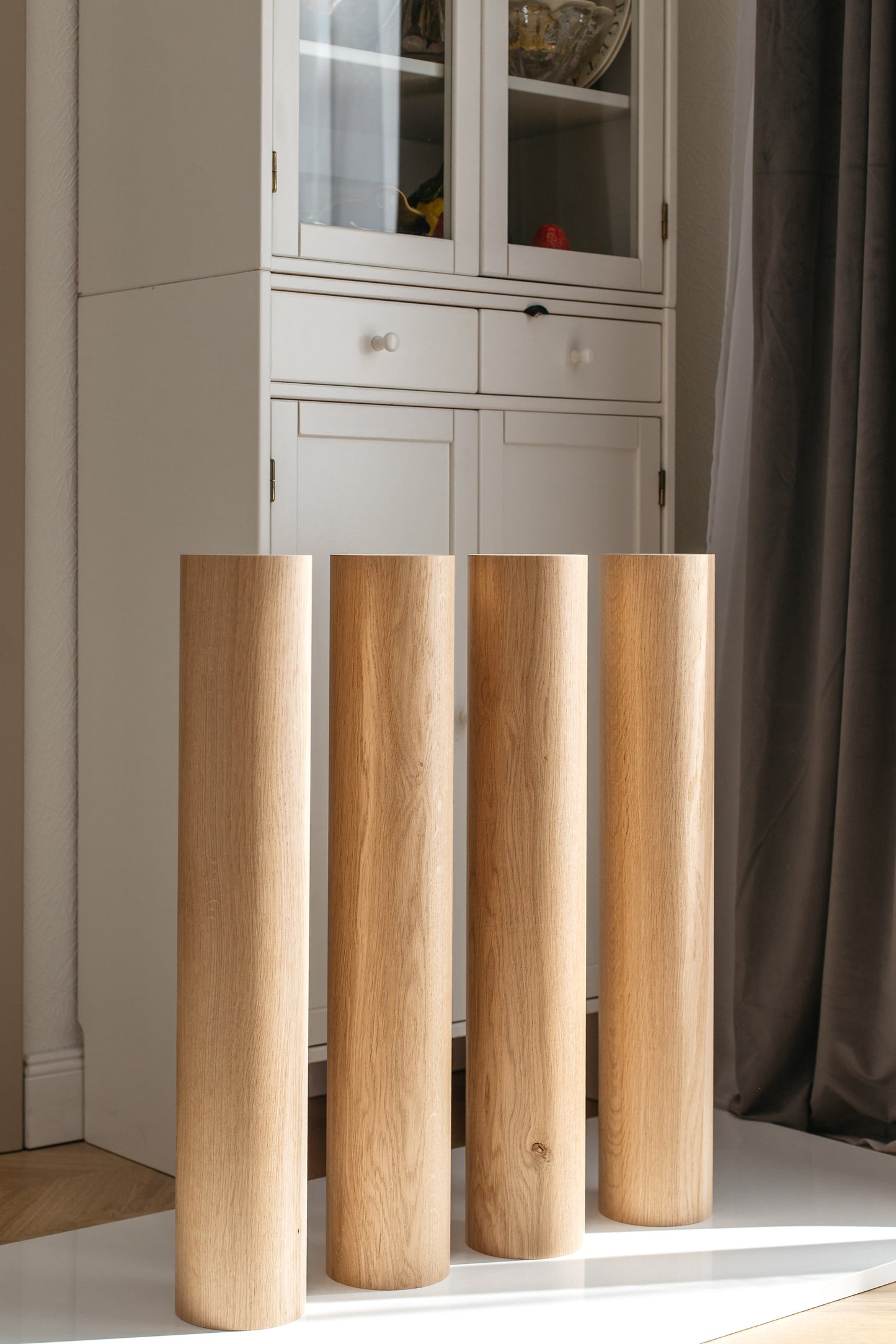 Solid Wood Furniture Legs – Handmade Straight Table Legs, Set of 4, H710 mm
