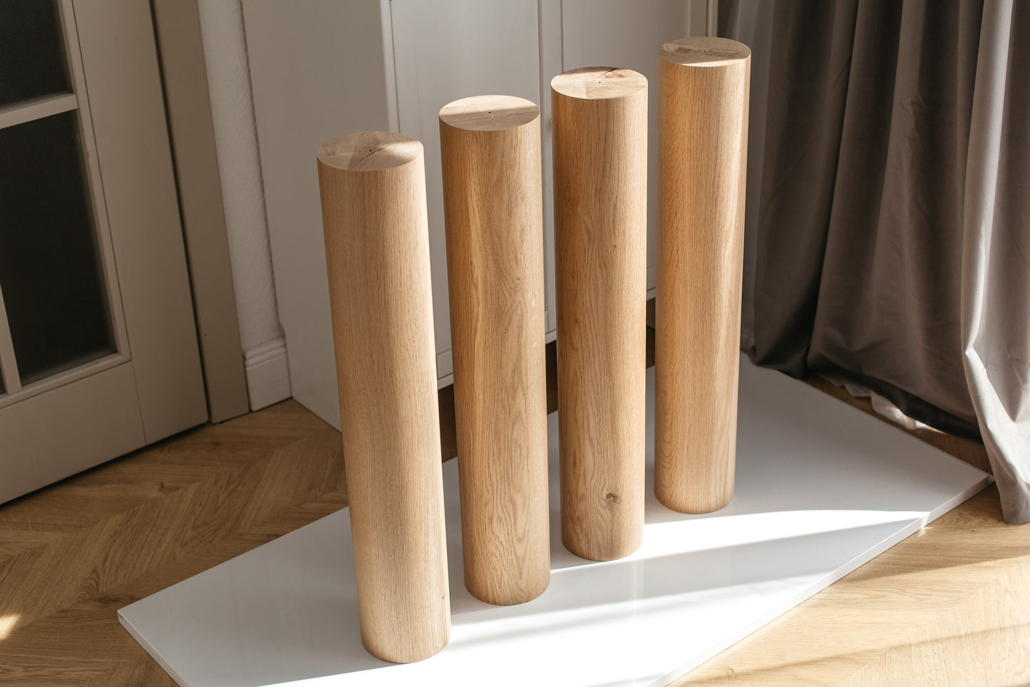 Solid Wood Furniture Legs – Handmade Straight Table Legs, Set of 4, H710 mm