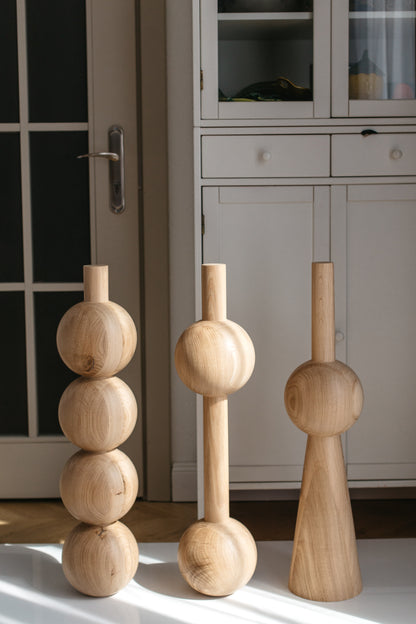 Wooden Furniture Legs With Spheres – Handmade Design, Set of 3, H710 mm