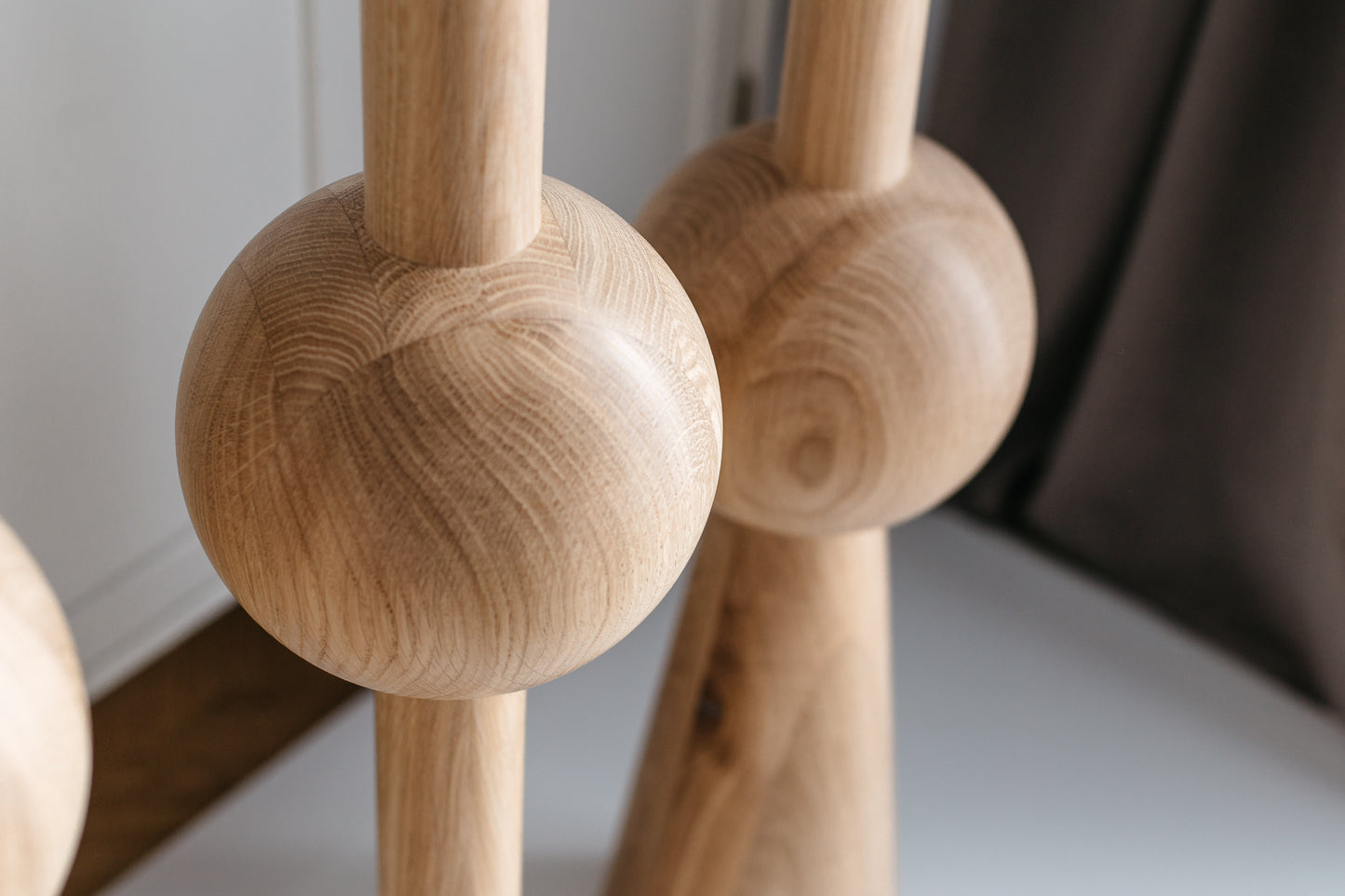Wooden Furniture Legs With Spheres – Handmade Design, Set of 3, H710 mm