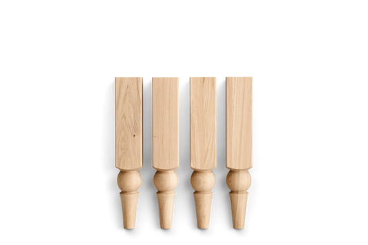 Möbelbeine aus Holz, 4er-Set – Unbehandelte Bettbeine, H400 mm