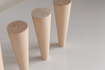 Holzmöbelfüße 4er-Set – Unlackierte Sofabeine, H150 mm