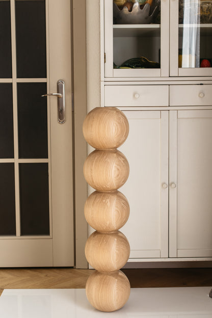 Wooden Furniture Leg with Five Sphere Details – Lathe-Turned Design, H890 mm