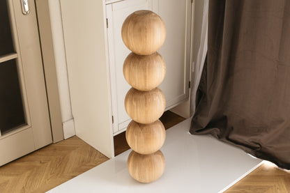 Wooden Furniture Leg with Five Sphere Details – Lathe-Turned Design, H890 mm
