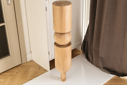 Wooden Table & Kitchen Island Leg with Sphere – Handmade, H900 mm