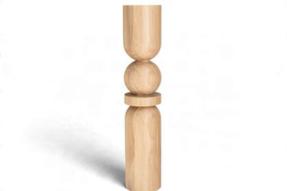 Wooden Table & Kitchen Island Leg with Center Sphere – Handmade, H900 mm