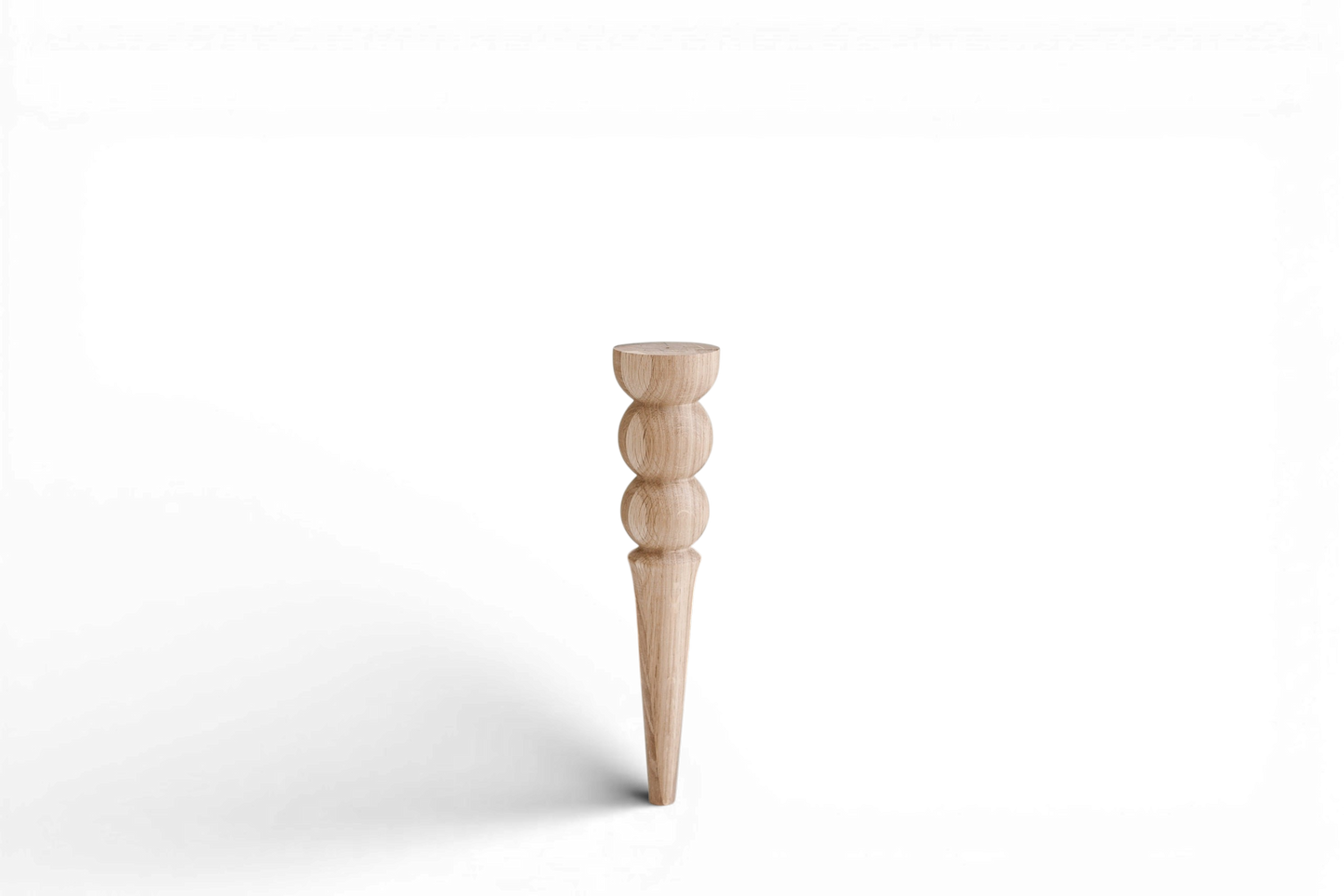 Tapered Wooden Furniture Legs with Double Ball Detail – Lathe-Turned Design, H350 mm