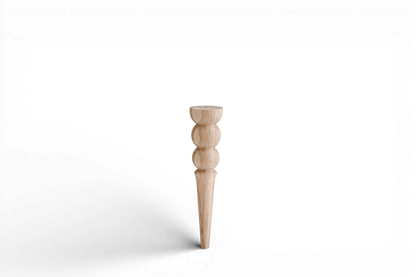 Tapered Wooden Furniture Legs with Double Ball Detail – Lathe-Turned Design, H350 mm