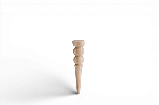 Konische Holzmöbelfüße mit Doppelball-Detail – Gedrechseltes Design, H350 mm