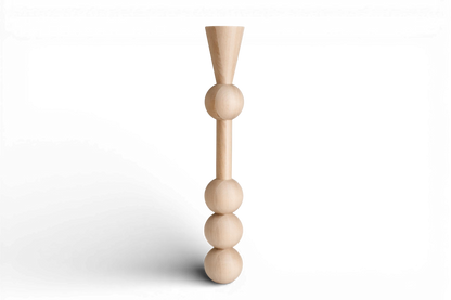 Wooden Furniture Leg with Four Sphere Details – Lathe-Turned Table Support, H760 mm