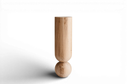 Natürliches Couchtischbein aus Holz mit Kugeldetail – Drechseldesign, H500 mm