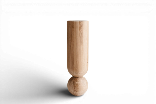 Natürliches Couchtischbein aus Holz mit Kugeldetail – Drechseldesign, H500 mm