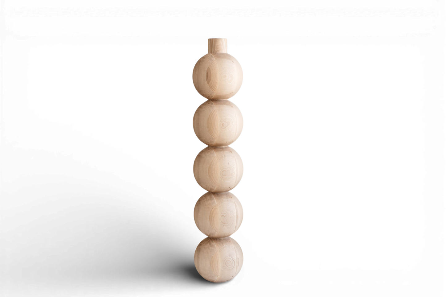 Möbelbein aus Holz mit fünf Kugeldetails – Drechseldesign, H730 mm
