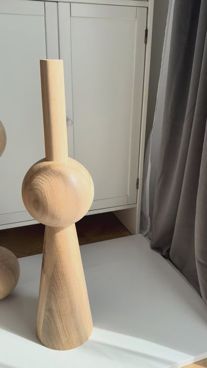 Wooden Furniture Legs With Spheres – Handmade Design, Set of 3, H710 mm