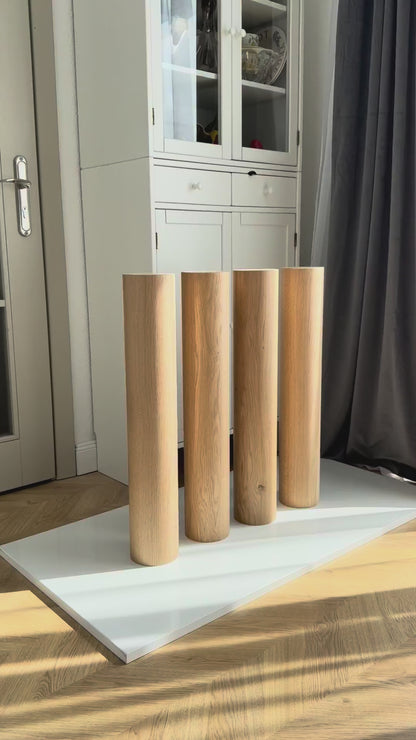 Solid Wood Furniture Legs – Handmade Straight Table Legs, Set of 4, H710 mm